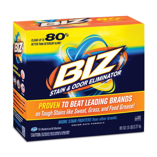Detergente para ropa en polvo Booster Biz, eliminador de manchas y olores, 2.36 L