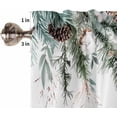 thumbnail image 5 of Christmas Pine Cone Window Short Curtains 63 Inch Length, Winter Xmas Eucalyptus Leaves Rod Pocket Window Treatment Kitchen Drapes for Bedroom, Cafe, Living Room, 2 Panels, 52 W x 63 L, 5 of 5
