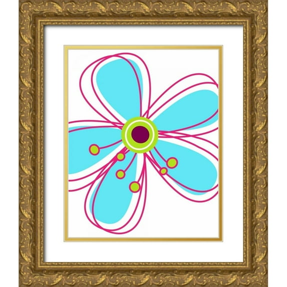 Robinson, Tamara 26x32 Gold Ornate Wood Framed with Double Matting Museum Art Print Titled - Zoom Flower I