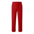 thumbnail image 3 of Wdgfv Boys Bootcut Jeans Boys Casual Sweatpants Elastic Waist Drawstring Loose Fit Wide Leg Joggers Comfortable Long Pants For Kids Daily Wear Athletic Play Red 7-8 Years, 3 of 5