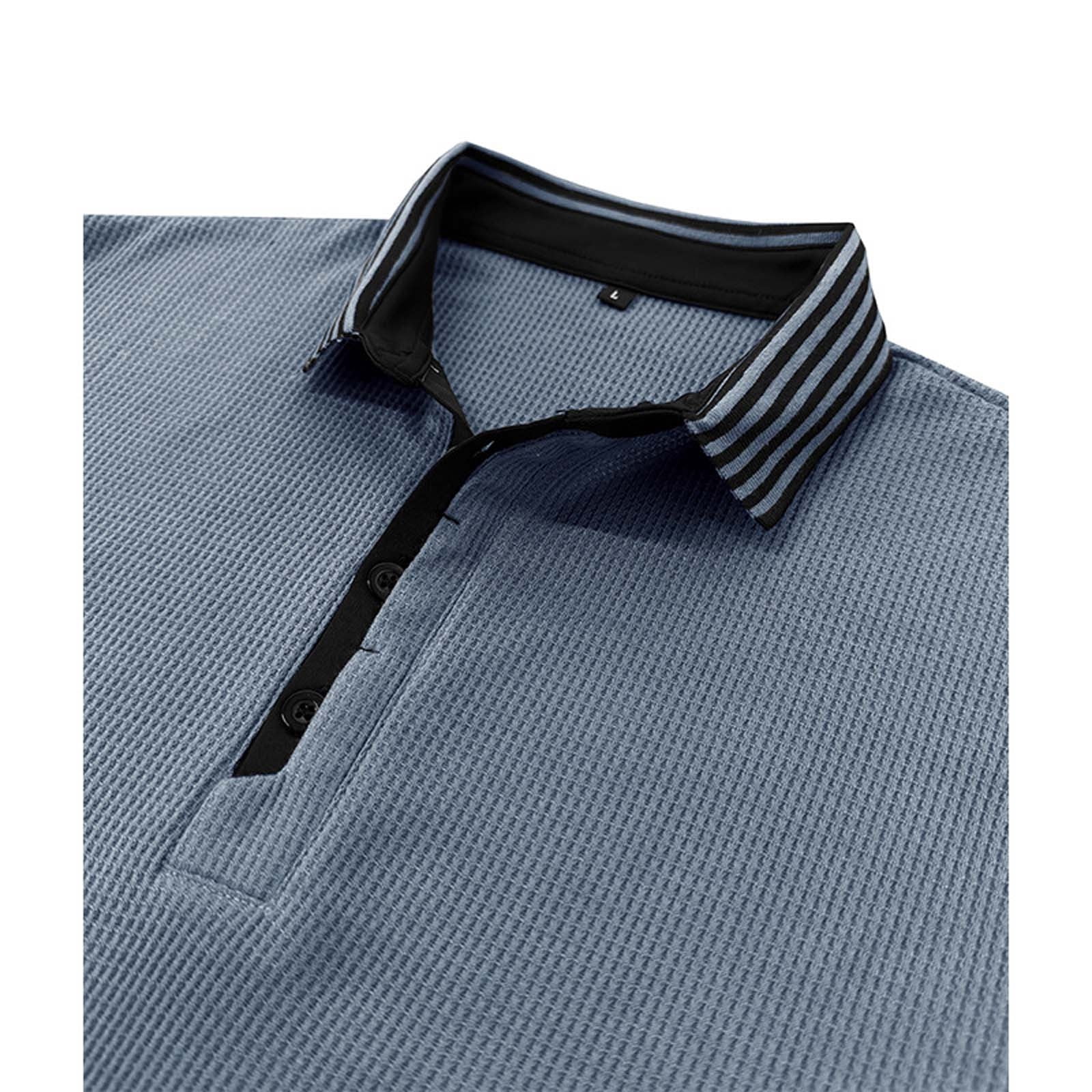 ohmzyzo Waffle Polo Shirts for Men Breathable Short Sleeve Golf