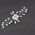 thumbnail image 1 of Accesorios para la cabeza de novia hechos a mano con perlas y diamantes de imitación, flores de seda, horquilla para el pelo para novia, corona de boda blanca, joyería, 1 of 6