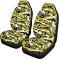 thumbnail image 5 of Uourmeti Camouflage with Dinosaur Skeleton Print Car Seat Covers Stretchy Car Seat Covers Full Set, Breathable Compatible with Sedans Truck, 5 of 10