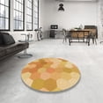thumbnail image 3 of Ahgly Company Indoor Square Patterned Neon Orange Area Rugs, 3' Square, 3 of 6