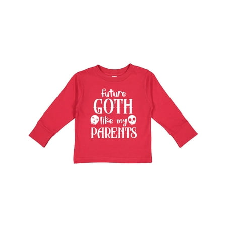 

Inktastic Future Goth Like my Parents with Skulls Gift Toddler Boy or Toddler Girl Long Sleeve T-Shirt