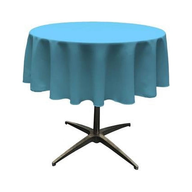 LA Linen TCpop58R-TurquoiseDrkP52 Nappe en Popeline de Polyester, Turquoise Foncé - 58 Po. Rond