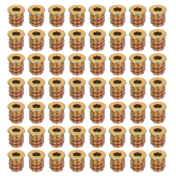 58Pcs Threaded Inserts Nuts, M4x10mm Hex Socket Drive Nut Inserts for Wood
