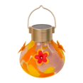 thumbnail image 1 of Comedero para pájaros de vidrio soplado con luz solar, lámpara moderna y estable, resistente al agua, ideal para decoración de jardín al aire libre. Amarillo, 1 of 8