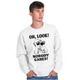 thumbnail image 4 of Funny Nobody Cares Binoculars Joke Sweatshirt for Men or Women Brisco Brands S, 4 of 6