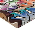 thumbnail image 2 of Ambesonne Urban Graffiti Fitted Sheet, Blockbuster Tags, Queen Size, Multicolor, 2 of 3