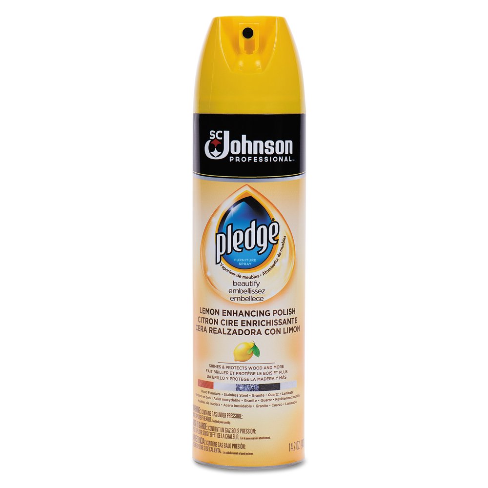 Pledge Furniture Polish, Lemon, 14.2 oz, Aerosol, 6/Carton SJN301168