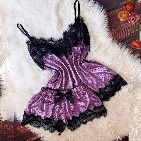 

WQJNWEQ Sexy Lingerie for Women Clearance Ladies Cool Girl Lingerie Oversize Suspender Lace Pajama Suit Pajama Dress Home Wear Sexy Underwear Suit Valentines Day Gifts Purple
