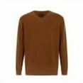 thumbnail image 2 of Krumba Mens Big Tall Sweater Cotton Oversized Long Sleeve Kintted Light Causal Plus Pullovers Camel 7XL, 2 of 10