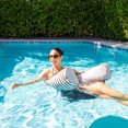thumbnail image 4 of Big Joe Lux Bali Sling Pool Float, Black and White Cape Stripe, Premier Mesh, Durable UV Protected Polyester Blend, No Inflation Needed, 4 of 8