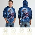 thumbnail image 6 of LAOLIUSN Men's American Flag Bald Eagle Graphic Hoodie, 3D Patriotic Theme Sweatshirt, All-Over Print Pullover, S-4XL, 6 of 7