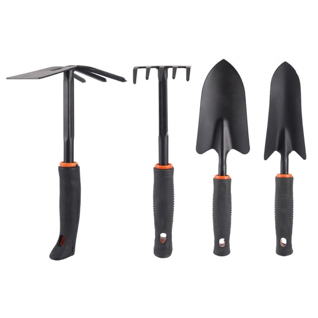Nikou Ensemble d'outils de râteau de Pelle de Jardin Accessoires de Jardinage 4 pièces/Ensemble Maison épaissie pour la Plantation de Fleurs, Fer + Plastique