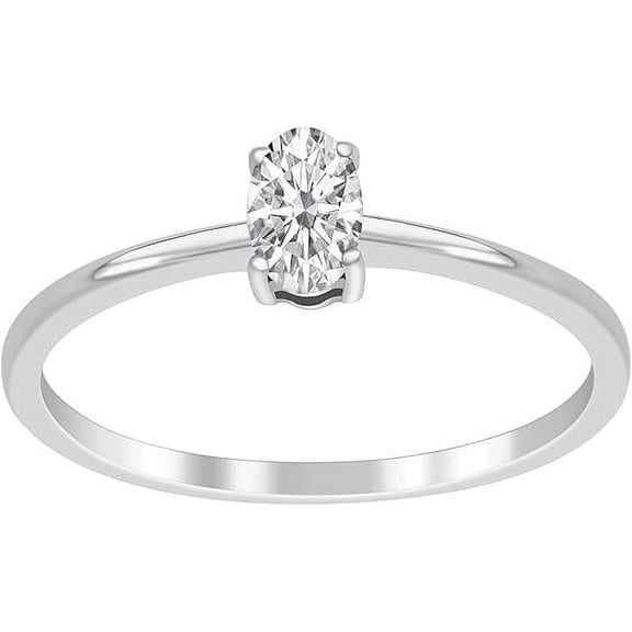 Oval Shape Moissanite Diamond Stackable Solitaire 925 Sterling Silver Engagement Ring for Women Tiny