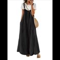 thumbnail image 2 of Casuales de Pierna para Mujer, Estilo Bohemio, Plisados, Conjuntos de Verano con Bolsillos. Negro XL, 2 of 8