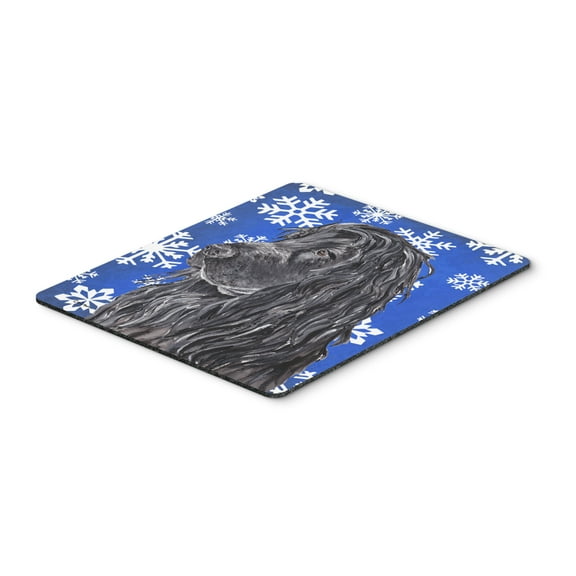 Carolines Treasures SC9597MP "Black Cocker Spaniel Winter Snowflakes Mouse Pad Hot Pad or Trivet" Large multicolor