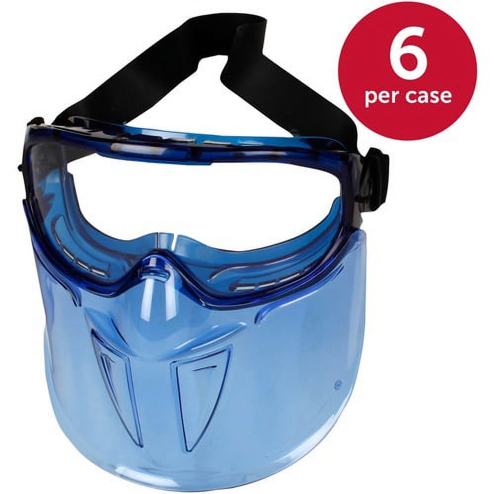 KleenGuard (formerly Jackson Safety) V90 “The Shield" Safety Goggles with Face Shield (18629), Clear Anti-Fog Lens with Blue Frame - image 2 of 7