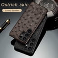 thumbnail image 2 of Funda de teléfono de avestruz de lujo para Samsung S23 ultra S22 S20FE S20 ultra, Funda de cuero genuino para Galaxy s22 plus note 20 qym unisex, 2 of 2