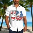 thumbnail image 7 of WREESH Men Summer Button Up Shirt American Flag Print Short Sleeve Casual Hawaiian Beach Shirt 4th of July with Pocket, 7 of 7