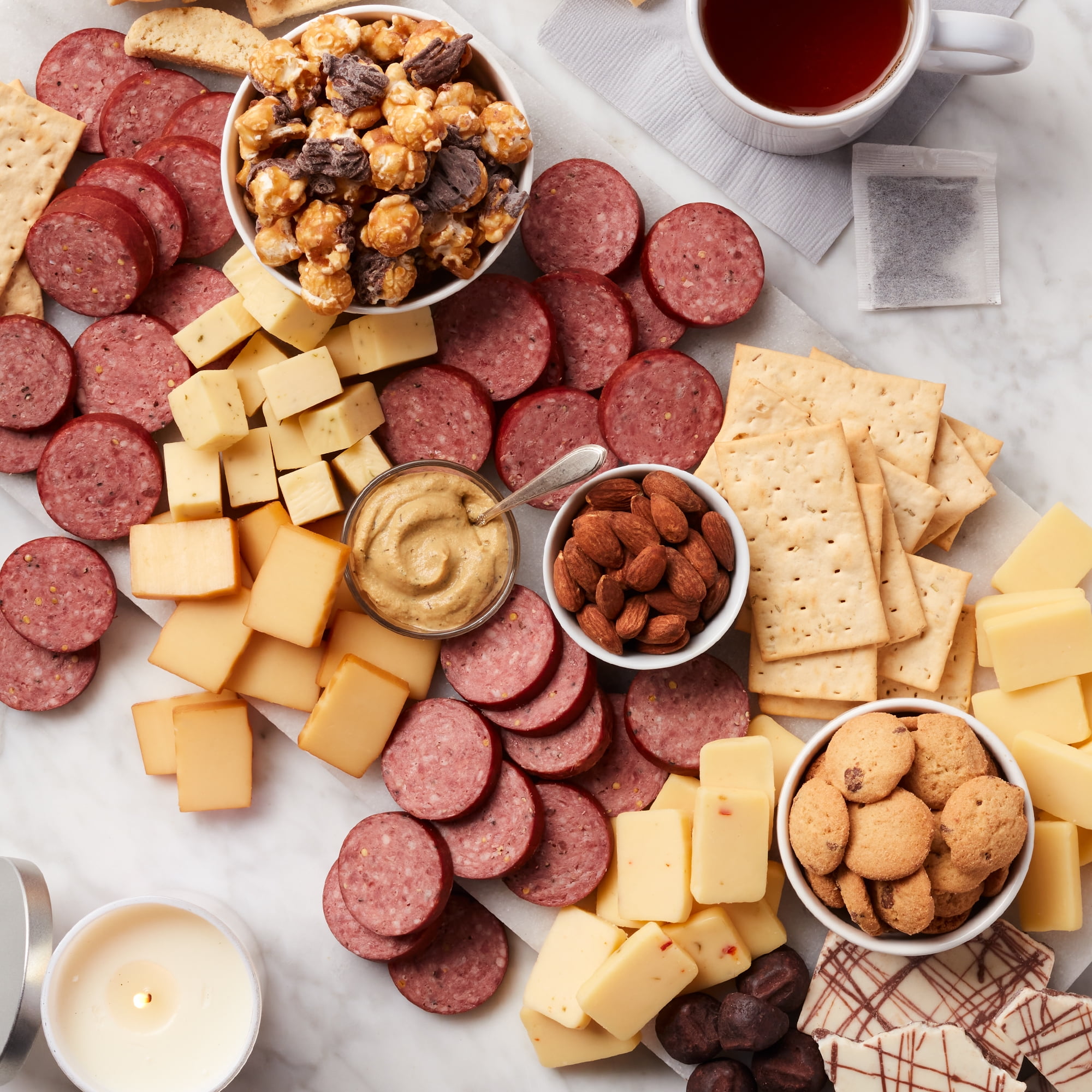 Hickory Farms Sending Comfort Gift Basket, 19 pieces | Sausages and Assorted Cheeses