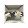 thumbnail image 5 of FUIALDOLG Tissue Box Cover, Daisy Flower Square Tissue Box Holder with Bottom Belt - Waterproof PU Leather Decorative Organizer for Tabletop, Bathroom, Car, Office, 5 of 7