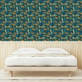 thumbnail image 3 of Ambesonne Cheetah Peel & Stick Wallpaper for Home, Exotic Modern Scandi Forest, 13"x100", Dark Yellow Petrol Blue, 3 of 5