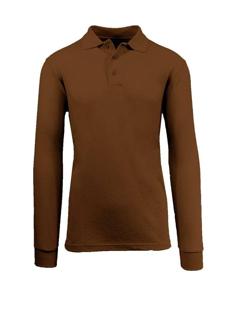Premium Men's Long Sleeve Polo Shirts, Cotton Blend, Modern