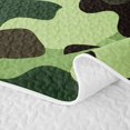 thumbnail image 5 of Feelyou Cartoon Spotted Bass Fish Twin Quilt Set for Men, Green Farmhouse Camouflage Twin Coverlet Set, 2-Piece, 5 of 7