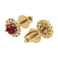 thumbnail image 2 of 0.8808 ct Screw-Back Stud Earrings for Women | 4.5mm Round Cut Natural Garnet | 18K Yellow Gold, 2 of 4