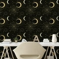 thumbnail image 2 of Ambesonne Crescent Peel & Stick Wallpaper for Home, Bohemian Space Moon Orbit, 13"x100", Dark Grey Khaki Beige, 2 of 5