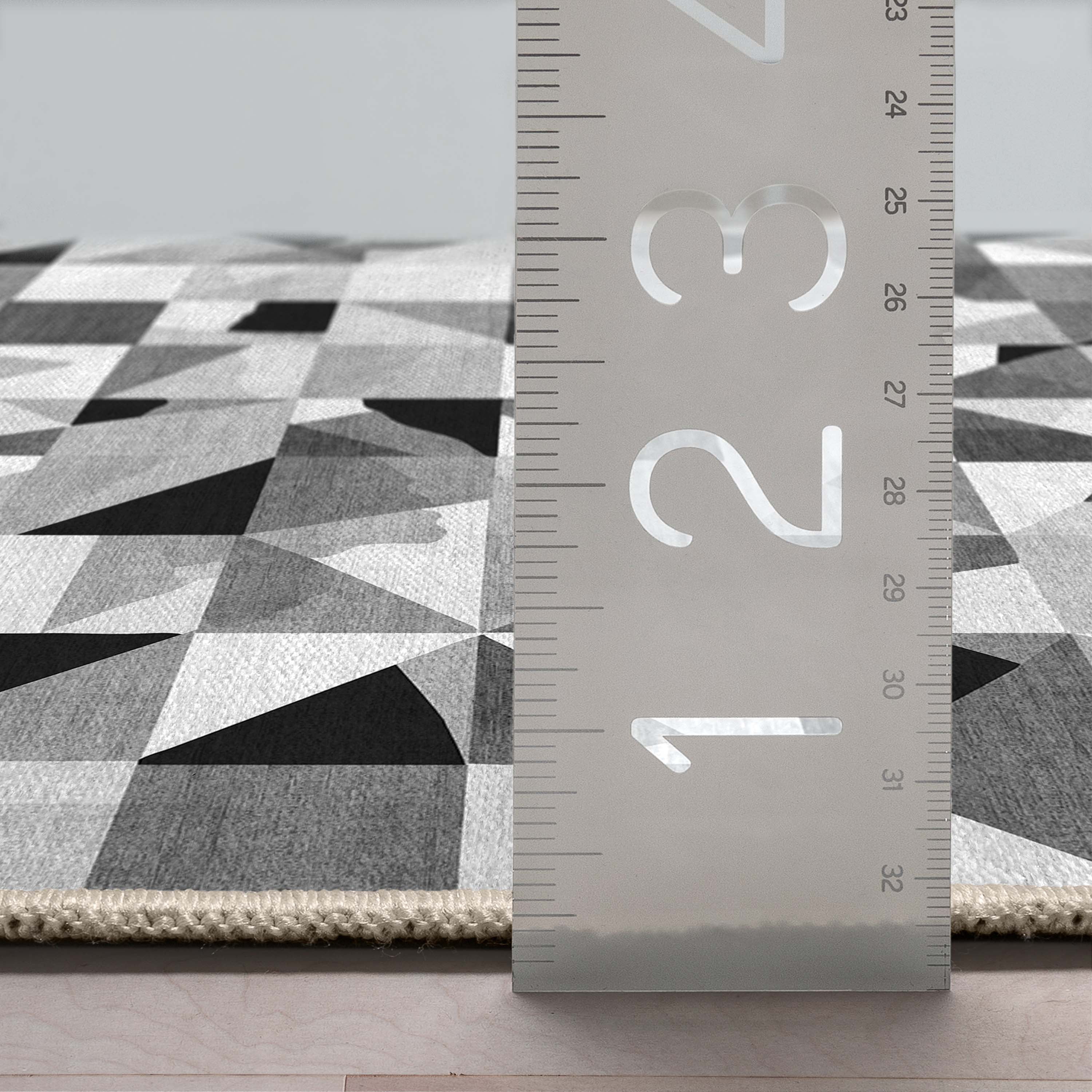 Well Woven Apollo Modern Tile Mid-Century Modern Black + White Flat Pile Easy to Clean 5'3" x 7'3" Area Rug for Living Room Dining Room Bedroom and Kitchen