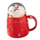 thumbnail image 4 of Taza de cerámica navideña, taza decorativa para regalo, hermosa taza de café navideña. Rojo, 4 of 9