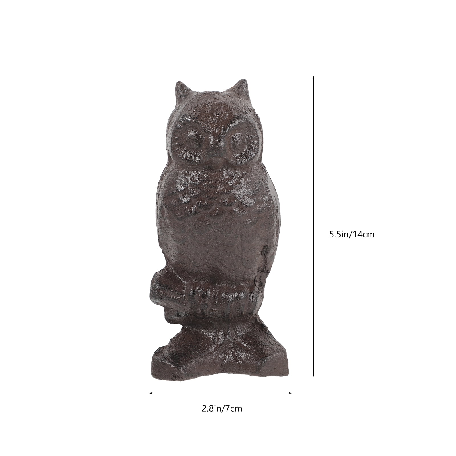 OUNONA Vivid Dark Brown Iron Owl Sculpture for Outdoor Wall Decorations and Garden Decor 7.5 x 5.5 Inches
