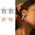thumbnail image 3 of Pendientes colgantes de flores doradas shaofei Flor Oro, 3 of 5
