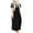 Black, variant on CALAFEBILA Women Midi Dress Sports Solid Crew Neck Short Sleeve Pocket Minimizing Waistline Boho Women Maxi Dress