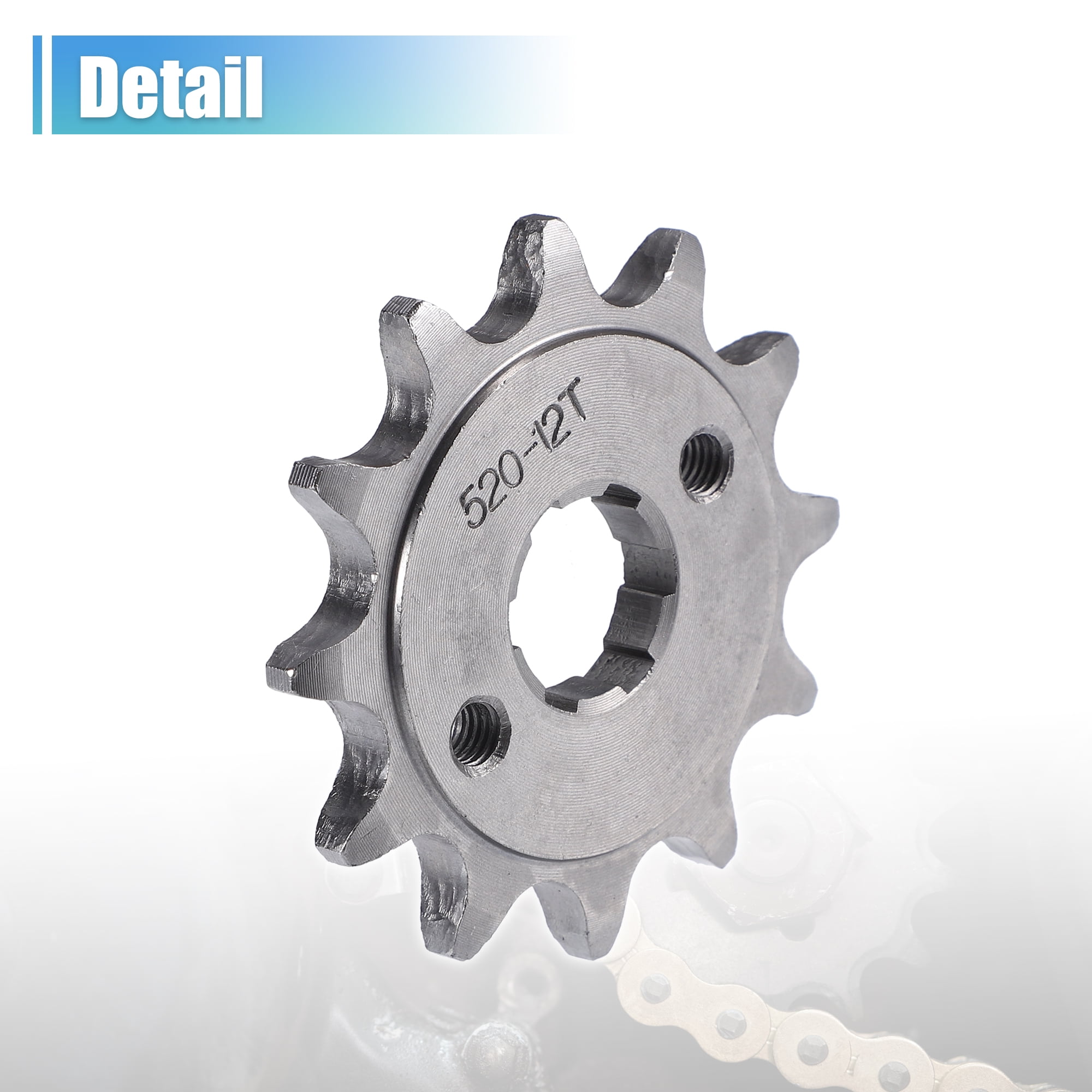 Unique Bargains Motorcycle Front Engine Sprocket for 50cc 70cc 110cc Silver 12 Teeth