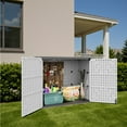 thumbnail image 2 of Patiowell 25 Cu.ft Outdoor Storage Shed with Floor, Horizontal Weatherproof Resin Cabinet for Patio, Garden Tools, Pool Supplies, White, 2 of 8