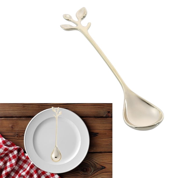 Batería de Cocina Forma de hoja Oro Plata Café Cuchara Tenedor Cocina Comedor Bar Cubiertos Tmvgtek Libre de BPA