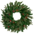 thumbnail image 2 of Northlight Real Touch™ Pre-Lit Mixed Noble Spruce Wreath - 24" - Clear Lights, 2 of 9