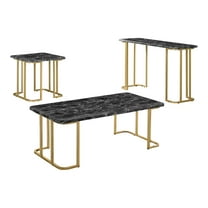 Furniture of America Musel 3-Piece Coffee Table Set, Black