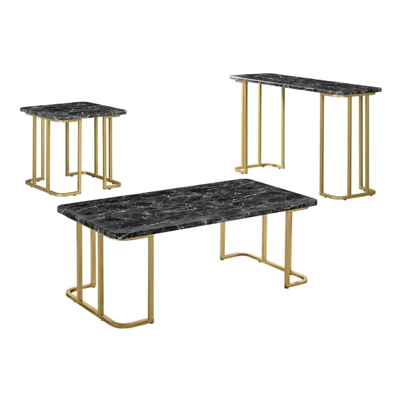 Furniture of America Musel 3-Piece Coffee Table Set, Black