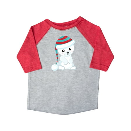 

Inktastic Cute Polar Bear White Bear Bear With Hat Gift Toddler Boy or Toddler Girl T-Shirt
