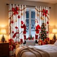 thumbnail image 3 of QISIWOLE Festive Christmas Themed Decorative Curtains, 2 Pack 65x29in Polyester Fabric with Rod Pocket, Holiday Window Display for Living Room Bedroom Party, Santa Snowman Bedroom Scene, 3 of 6