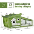 thumbnail image 4 of Pefilos 62" Outdoor Rabbit Hutch, Wood Chicken Coops with Pull Out Tray, Pet Cages for Small Animals, Green, 4 of 7