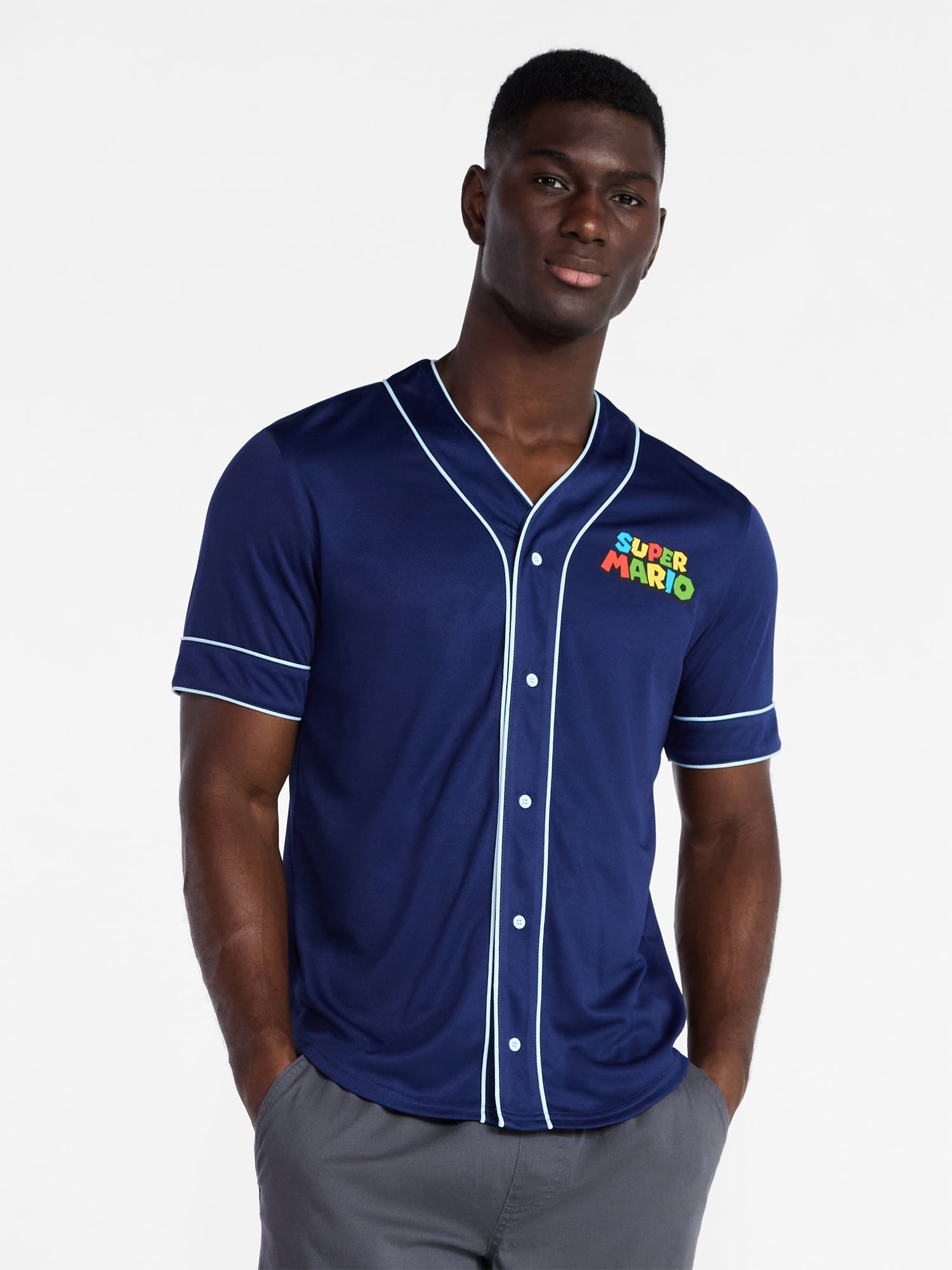 One Piece Men's and Big Men's Graphic Button-Up Shirt, Sizes XS