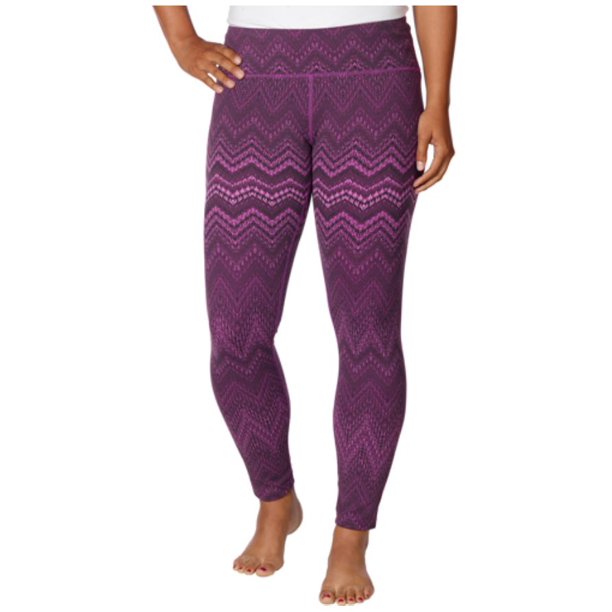 Tuff Athletics TUFF ATHLETICS Women's Yoga, Fitness Workout Legging Pants (Purple Chevron
