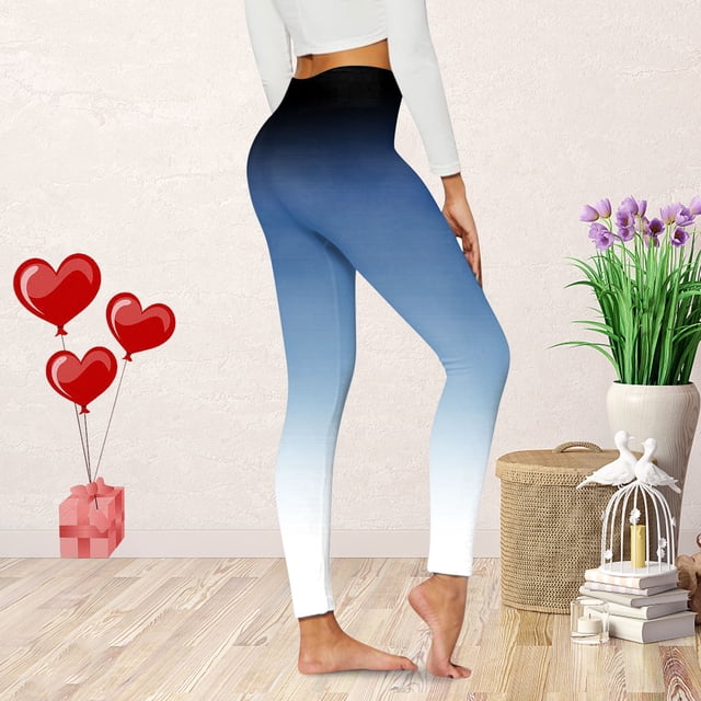 WILLBEST Leggings de Yoga de Cintura Alta para Mujer, con Estampado Degradado, para Entrenamiento, Informales, para Correr Y Fitness Chica